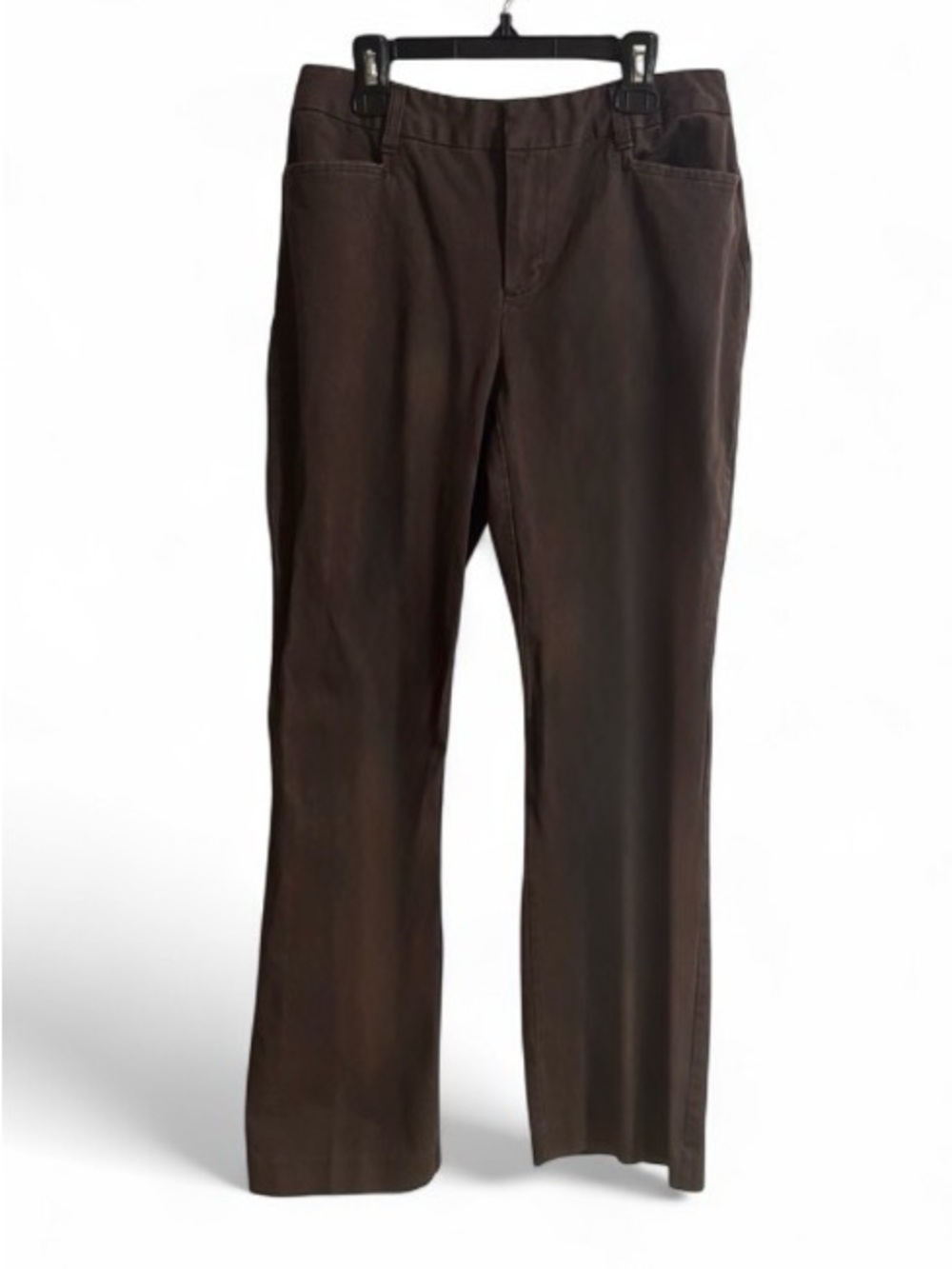St. John's Bay Petite Chocolate Brown Straight Leg Stretch Pants Size 6P